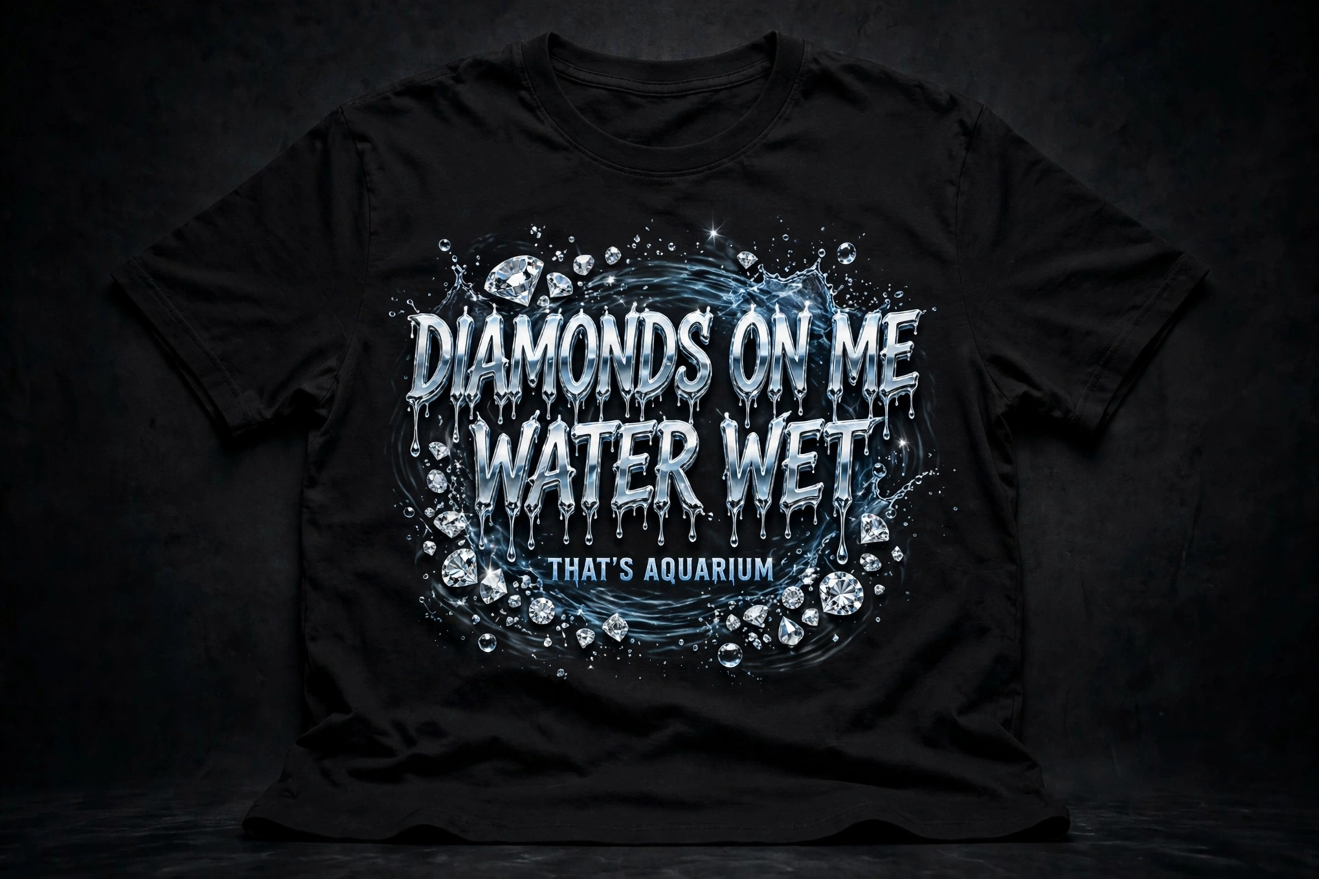 Aquarium bar tee — tee with the aquarium bar in dripping chrome lettering
