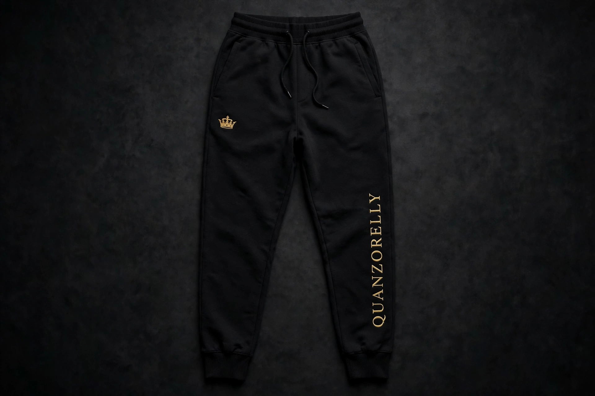 Joggers — QuanZoRelly branded jogger sweatpants with crown detailing